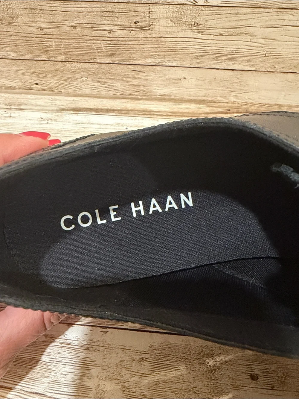 Cole‎ Haan Black Leather Platform Oxford with Cream Platform 11B NEW